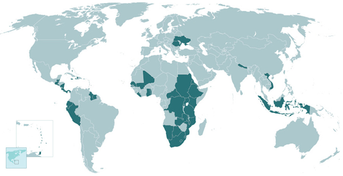 Click each country for special initiatives and project profiles.